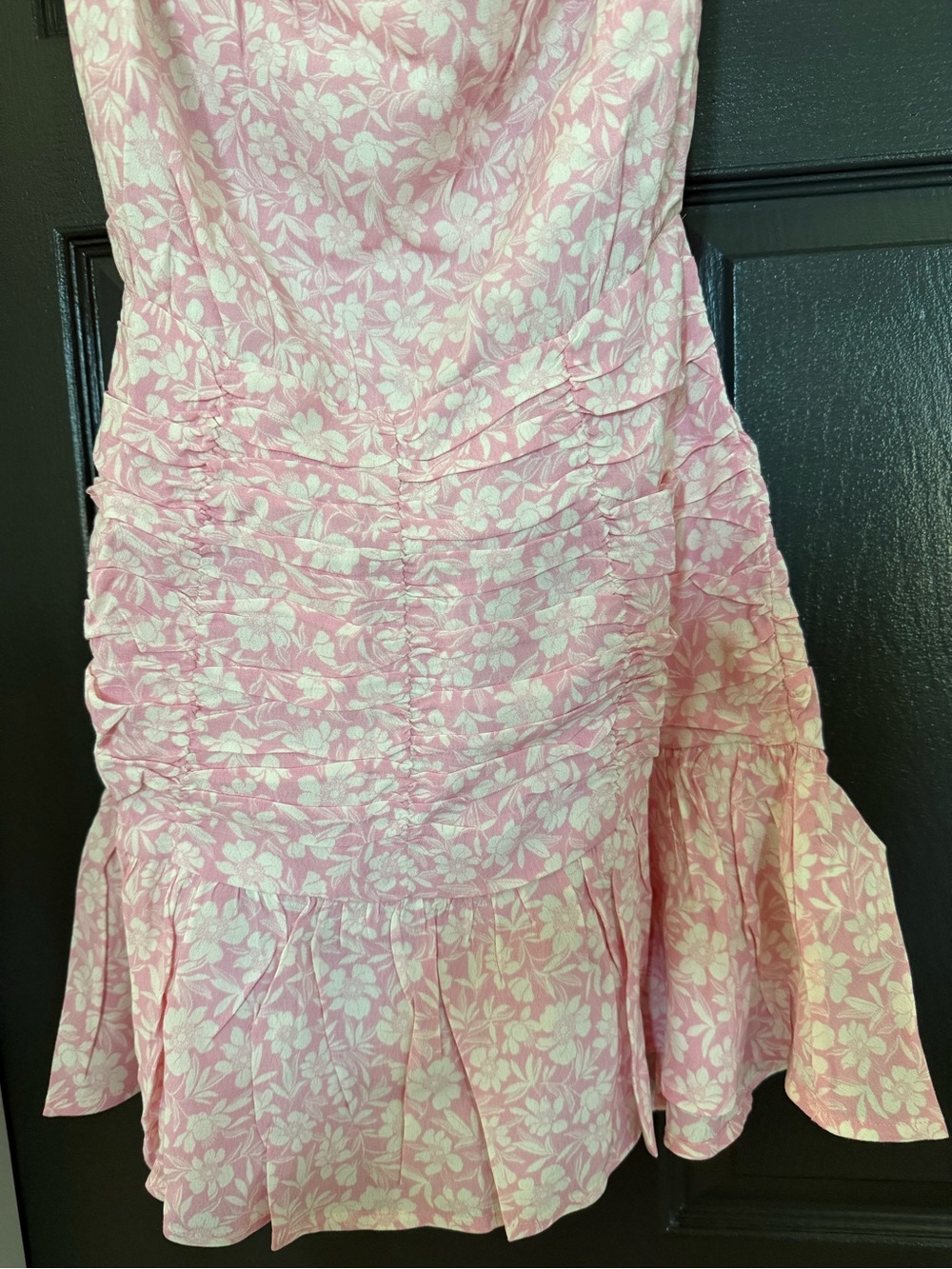 New Pink Floral Cowl Neck Mini Dress - Picture 3 of 5
